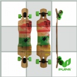 43*10 inch double kicktail bamboo longboard Complete