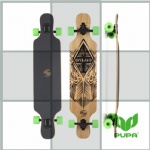 42.8*9 inch bamboo&fiberglass freeride longboard