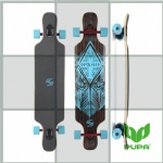 42.8*9 inch bamboo&fiberglass freeride longboard