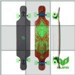 42.8*9 inch bamboo&fiberglass freeride longboard