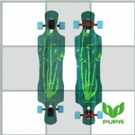 43*10 inch freeride longboard with colored bamboo veneer